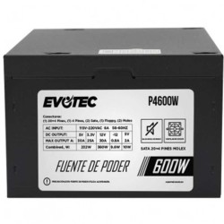 Fuente de Poder EVOTEC P4600W Negro 600 W PC TL1