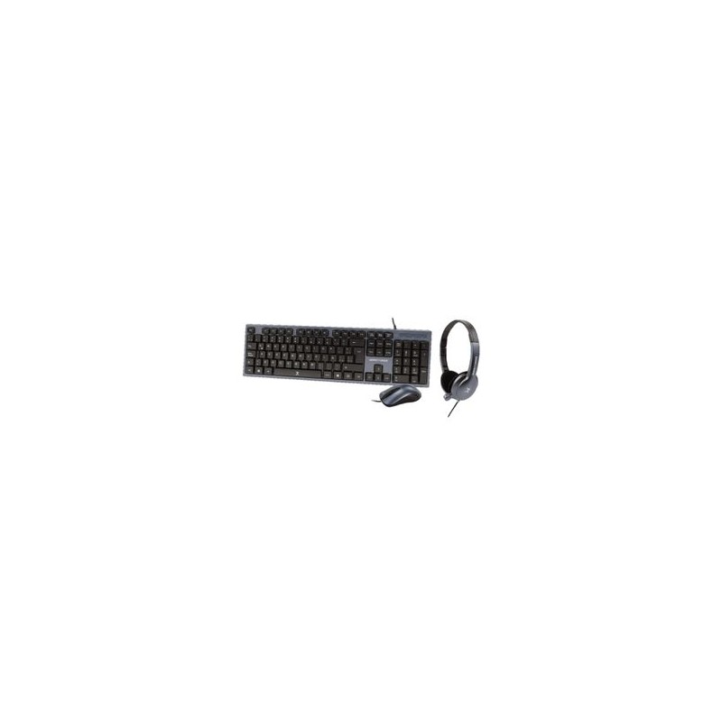 Kit TecladoMouseDiadema para Oficina PERFECT CHOICE PC201700 Negro 1000 DPI 6005460