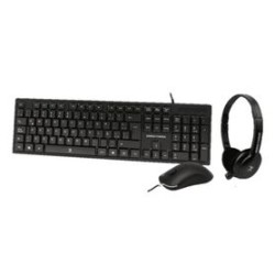 Kit TecladoMouseDiadema para Oficina  PERFECT CHOICE PC201717 Negro 1000 DPI TL1