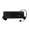 Kit de Oficina Teclado Mouse y Audifonos ACTECK AC931687 105 Teclas Mouse Inalámbrico Receptor USB 3 Botones  Scroll Audifono Au