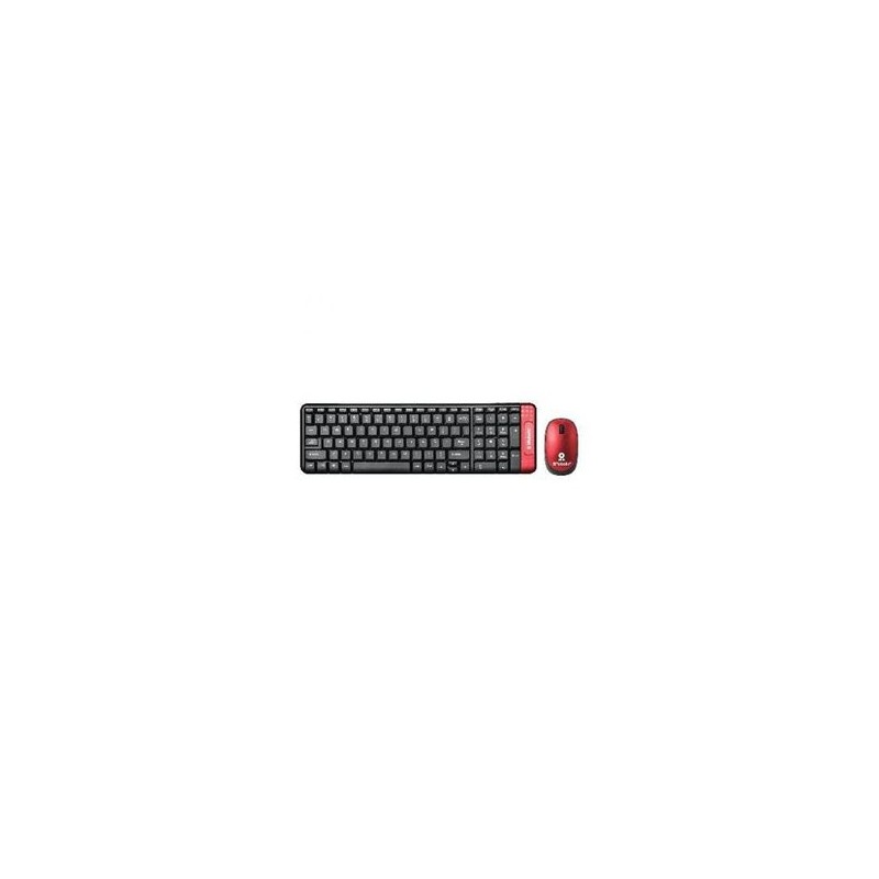 Kit Teclado y Mouse inalámbrico compacto Espanol Negro/Rojo 10 m 6000632 BROBOTIX IDCARDKR2K