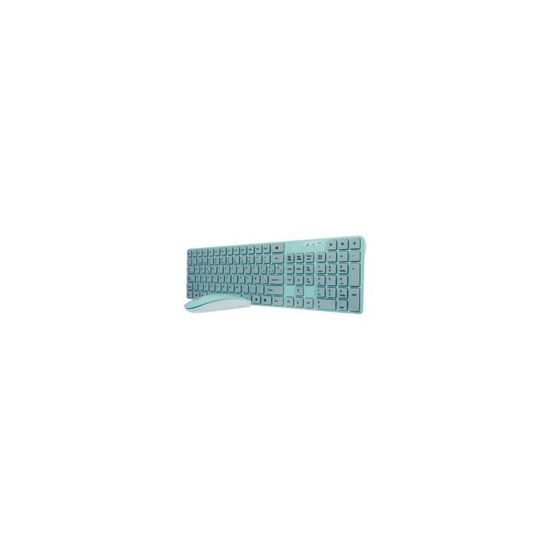 Kit Teclado y Mouse PERFECT CHOICE PC201243 Turquesa 10 m 800 / 1000 / 1600 DPI TL1