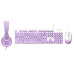 Kit alámbrico mouseteclado morado Perfect Kids Farben PC201724  TL1