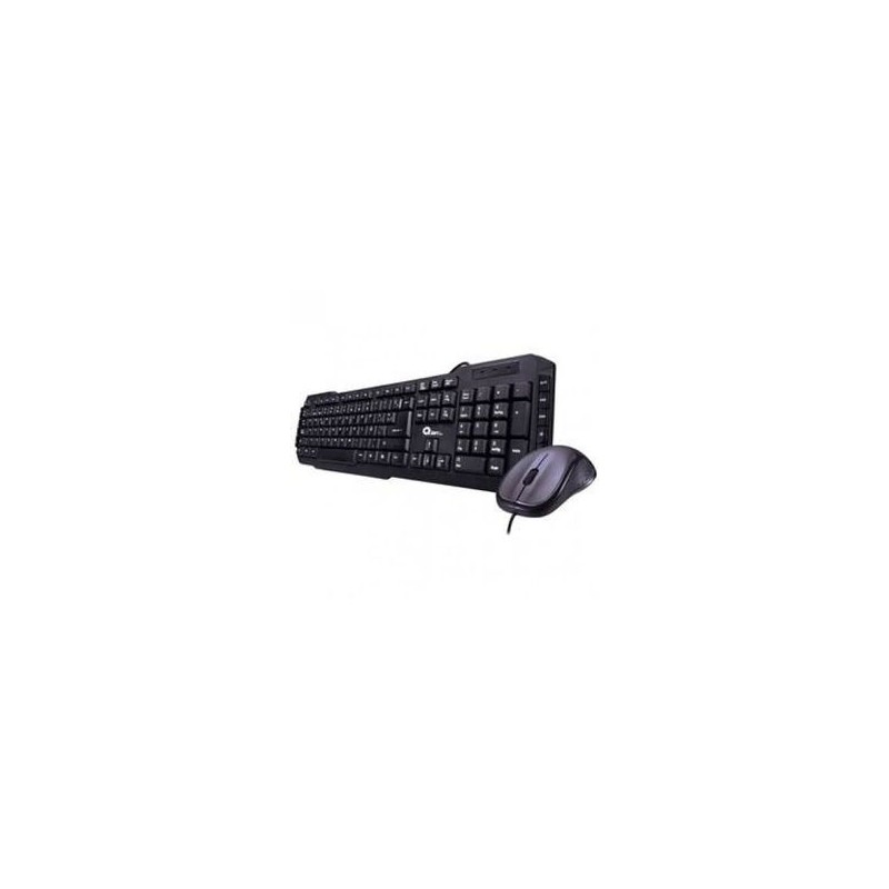 Kit de Teclado Multimedia  Mouse Qian QTA21101 Multilenguaje y numérico 104 teclas Negro 1000 DPI SBNB600