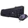 Kit de Teclado Multimedia  Mouse Qian QTA21101 Multilenguaje y numérico 104 teclas Negro 1000 DPI SBNB600