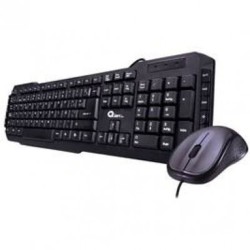 Kit de Teclado Multimedia  Mouse Qian QTA21101 Multilenguaje y numérico 104 teclas Negro 1000 DPI SBNB600