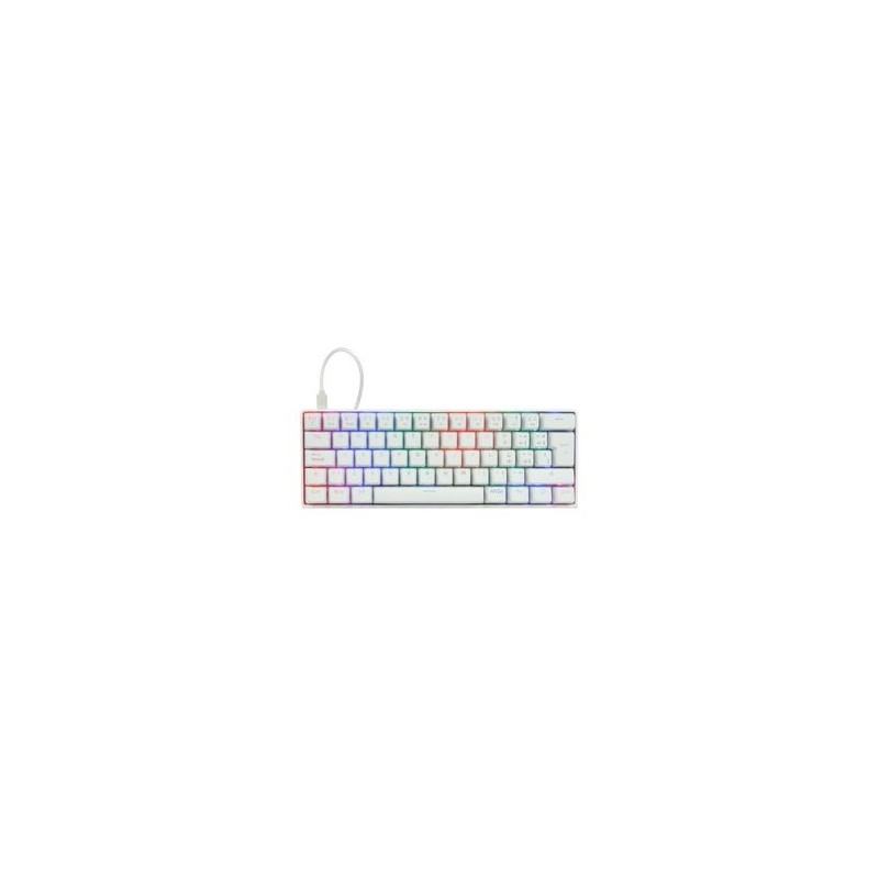Teclado Mecánico 60 Game Factor KBG560WH Rgb Teclas Extras Pink Intercambiables Red Switch Usb Blanco TL1