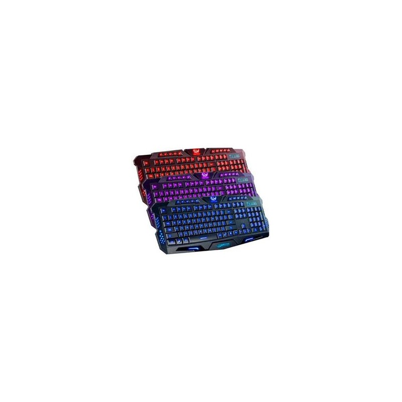 Teclado Iluminado RGB Ergonómico Multimedia Alámbrico USB Negro (Inglés) 420028 BROBOTIX NMG-30U2