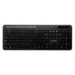 Teclado ACTECK PRIME AC931632 Inalámbrico Estándar Negro 105 teclas  14 multimedia requiere 1 bateria AA receptor USB 2.4 Ghz TL