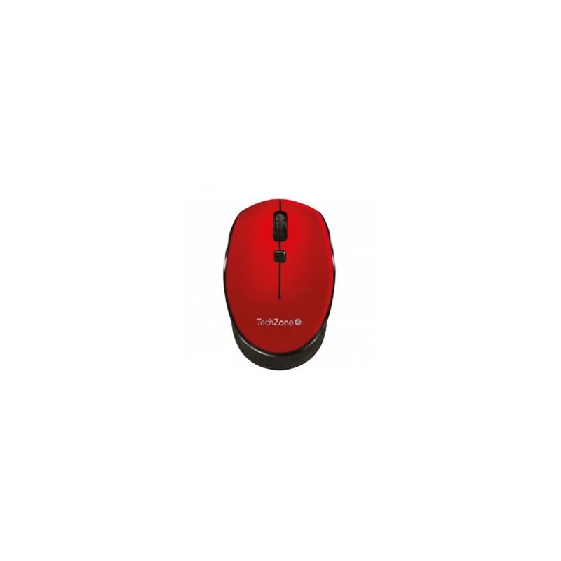 Mouse basico inalambrico TechZone hasta 1600 DPI´s 3 botones textura en rubber color rojo 1 ano de garantia. TL1