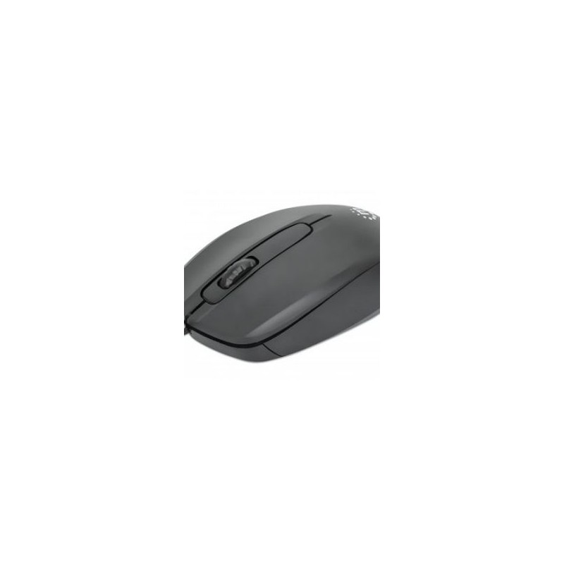 Mouse USB Óptico con Cable MANHATTAN 190190 Negro Óptico TL1