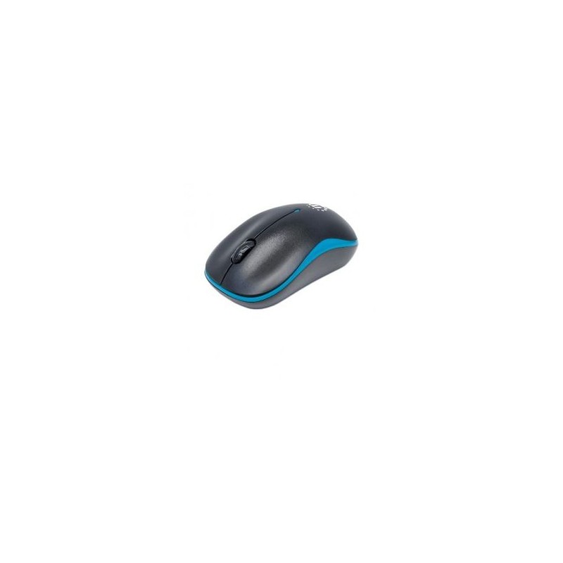 Mouse MANHATTAN 179416 Negro con detalles en Azul 3 botones RF inalámbrico Óptico 1000 DPI TL1