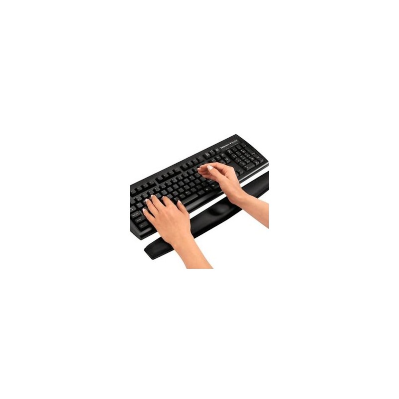 Mouse Pad para Teclado de Escritorio con Descansa Munecas Gel en su interior Ergonómico Antiderrapante 4672 cms Negro 058950 BRO