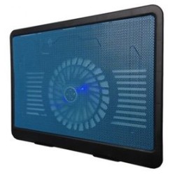 Base Enfriadora Luz Led Angulo Ajustable 1 Hub USB 9 a 15 Pulgadas  NegroAzul BROBOTIX 044695A TL1