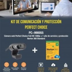 Kit Cámara Web  Antivirus PC99055 cámara web USB 1080p PC320494 mas antivirus Norton 1 Ano 1 Equipo 360 ESTÁNDAR TL1