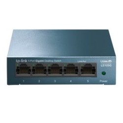 SWITCH DE 5 PUERTOS GIGABIT TPLINK LS105G PARA ESCRITORIO PLUG AND PLAY CON CARCASA DE ACERO TL1