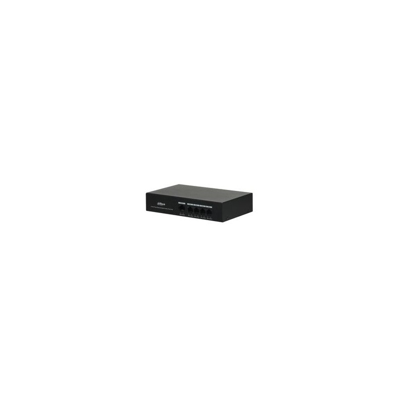 DAHUA DHPFS30054ET36  Switch PoE de 4 Puertos Capa 2 1 Puerto 10/100 Base T 4 Puertos PoE 10/100 36 Watts Totales Switching 1 Gb
